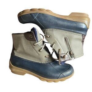 Sperry STS80525 Women's Size 7 Syren Gulf Navy and Gray Rubber Duck Boots